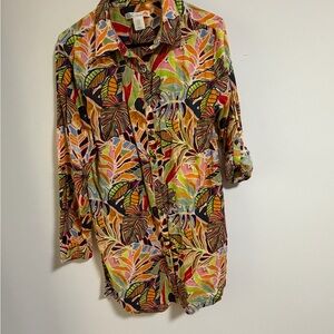 C&C California Colorful Leaf Pattern Coverup